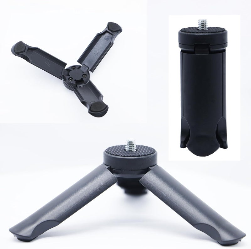 PCTC Mini Tripod for DJI Osmo Pocket 3, Desktop Tabletop Stand Compact Tripod for Go Pro Hero13 /12/11/10/9/OSMO Mobile2/Insta360 ONE X3/X4/X5/FeiyuTech/ZHIYUN Tabletop Stand Grip Accessories - Image 3